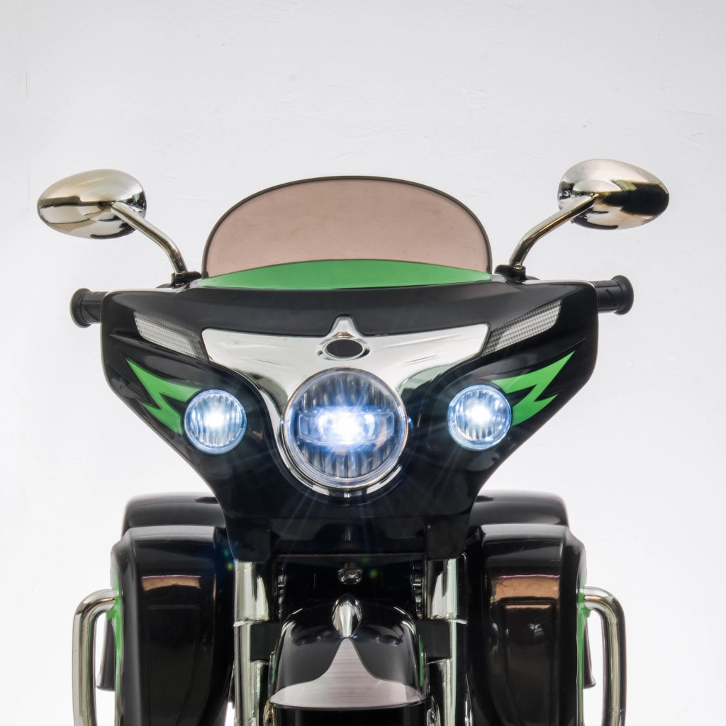 Motocicletta Giocattolo Elettrica per Bambini ¨C zephmum ¨C 3 Ruote, Accensione a Chiave, Fari, Contenitore