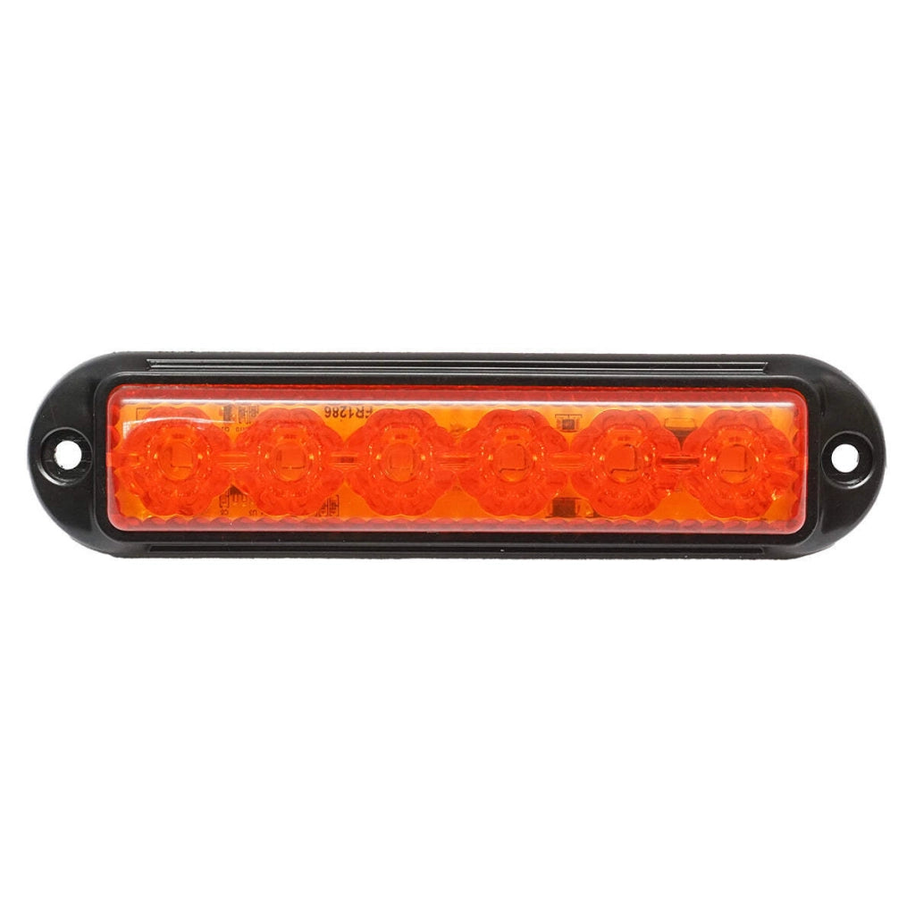 Lampada laterale  LED, 12V-24V, gialla, 4 funzioni, 155x37 mm, con cornice nera, Breckner Germany