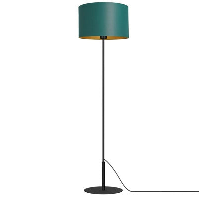 Lampada da terra Arden nera paralume verde E27 15W