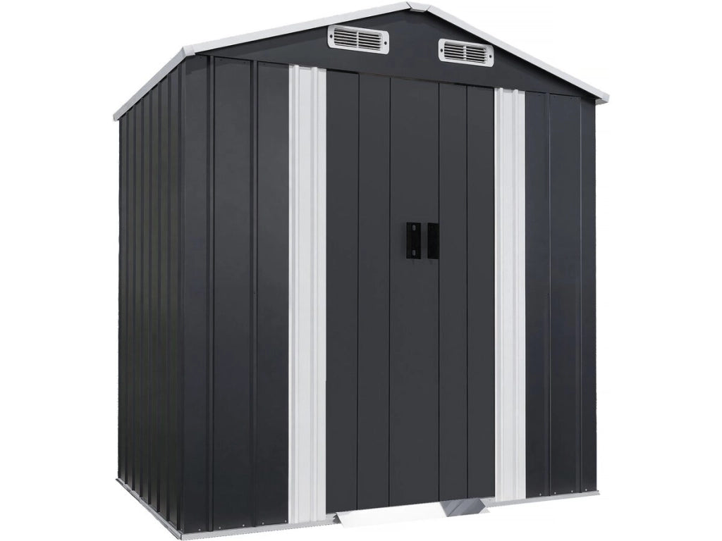 Casetta da giardino in metallo "Boston" con porta scorrevole - 2,17 m² - Grigio