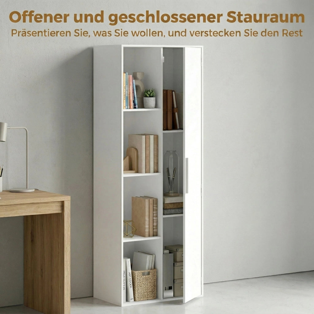 Libreria con ante ¨C zephmum ¨C bianco 80x30x200 cm