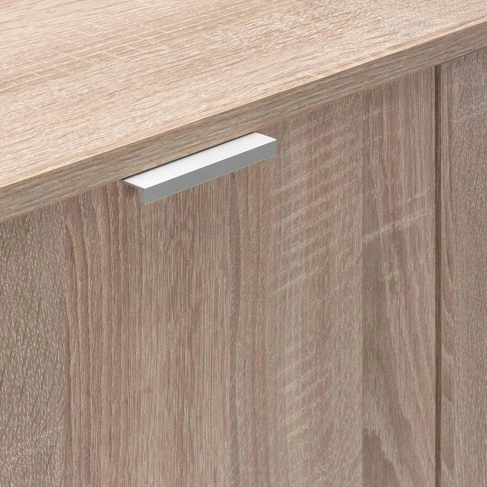 ® Cassettiera Alba 2 Ante con Ripiani 71x74x35cm Comò Armadietto Ufficio Mobiletto Rovere