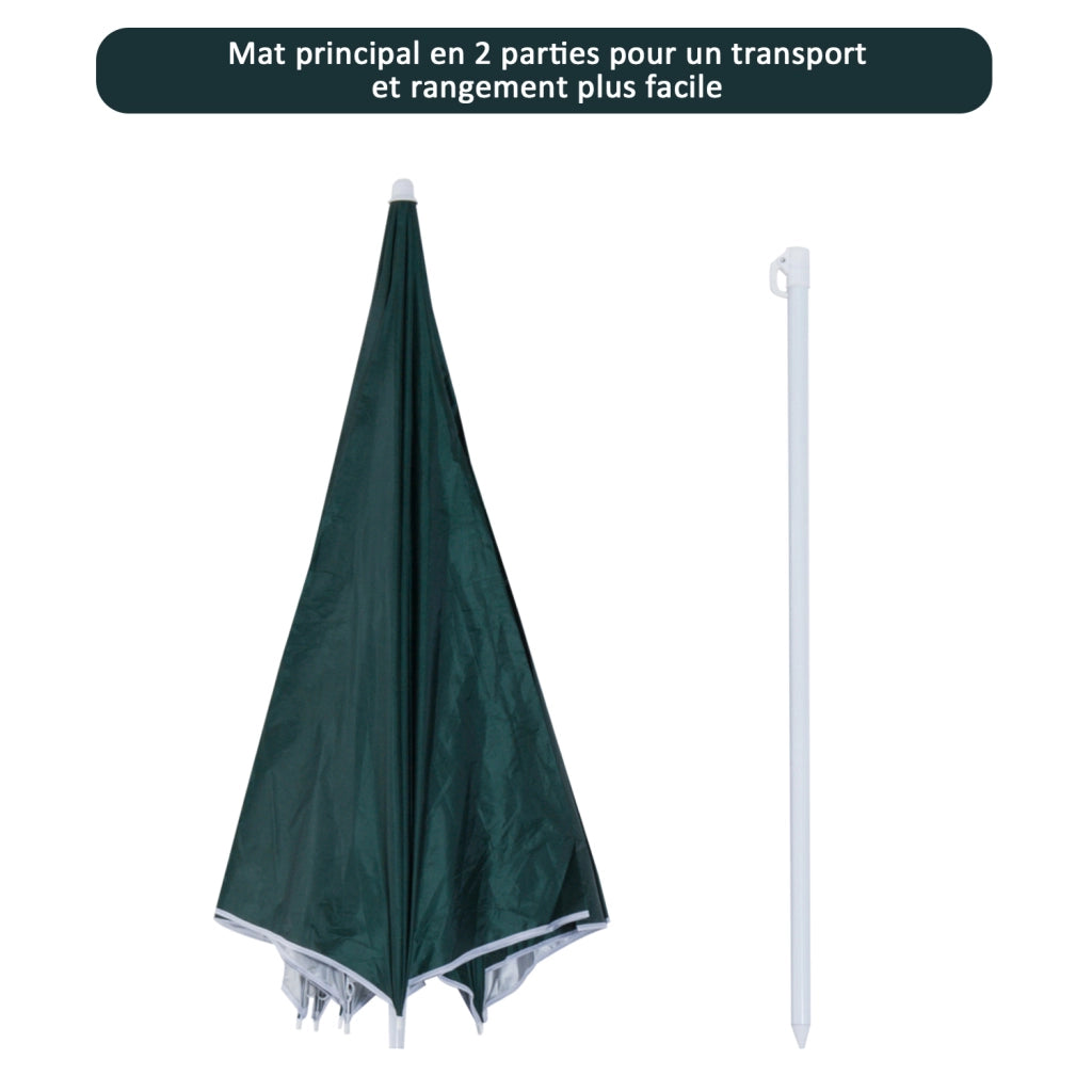 Ombrellone da spiaggia ¨C zephmum ¨C verde scuro, ? 2,2 m