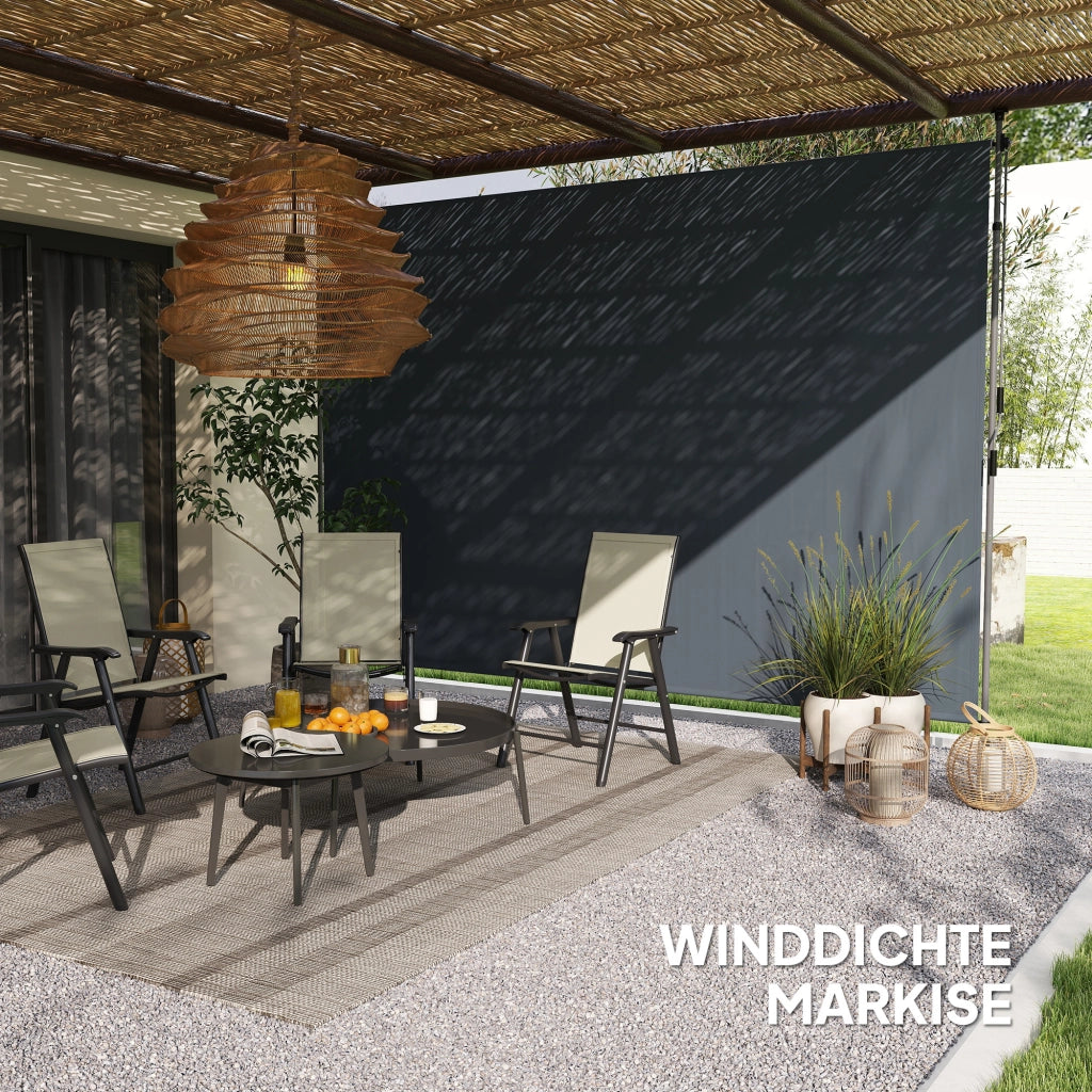 Tenda da sole a bracci pieghevoli con manovella ¨C zephmum ¨C Grigio scuro 350 cm