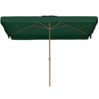 Ombrellone da Giardino 2x3 m con Apertura a Manovella, Inclinabile e Anti UV 50+, Verde