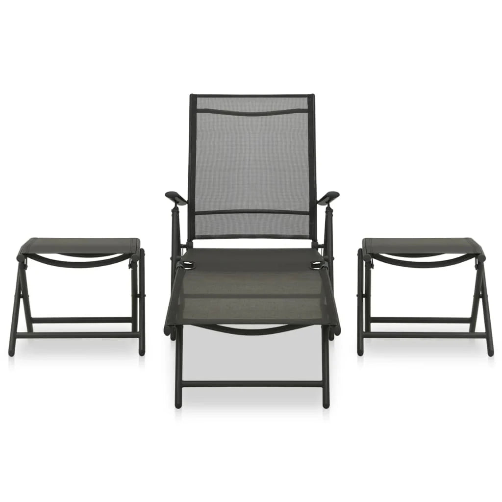 Set di mobili da giardino mobili da esterno set da 3 pezzi textilene e alluminio nero 02_0016066