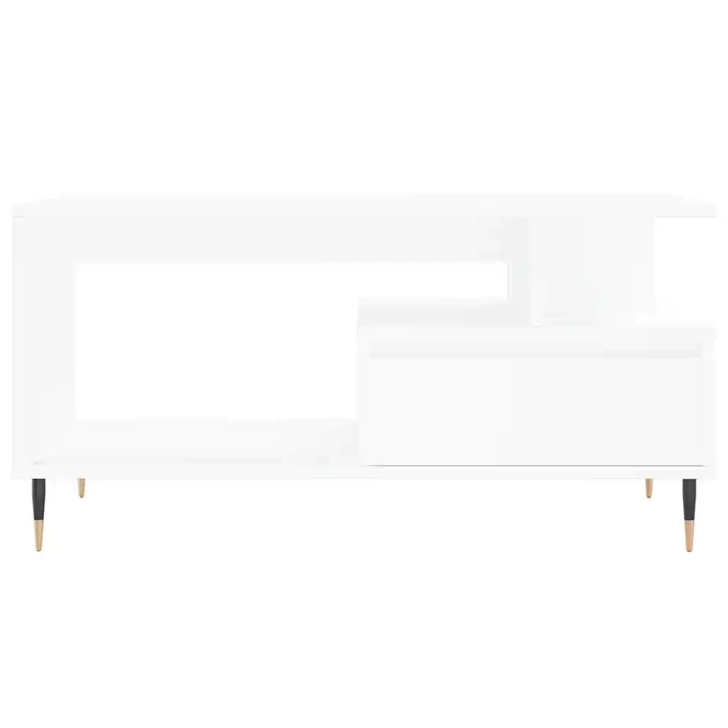 Tavolino da salotto | Tavolino da caff¨¨ | Tavolino da Soggiorno Bianco 90x49x45 cm in Legno Multistrato