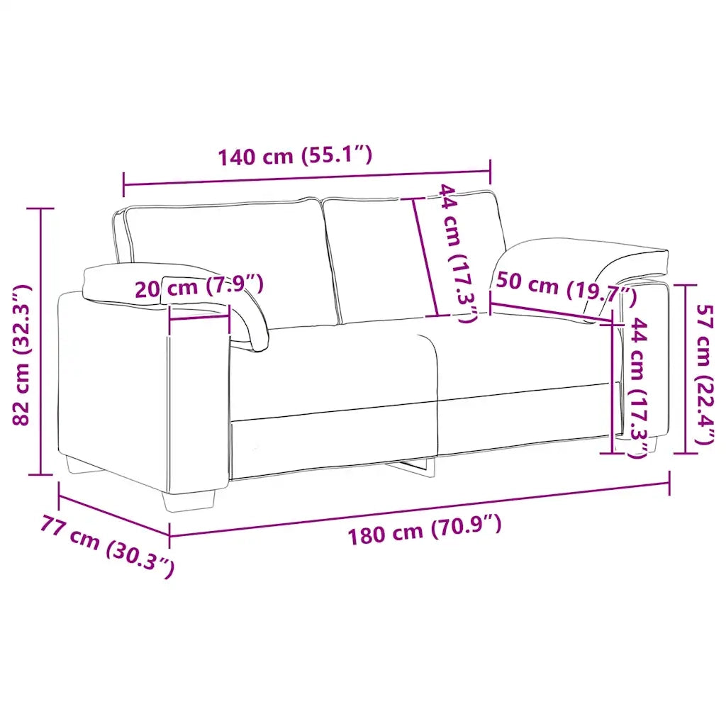 Divano Divanetto Rosa 140 cm in Velluto