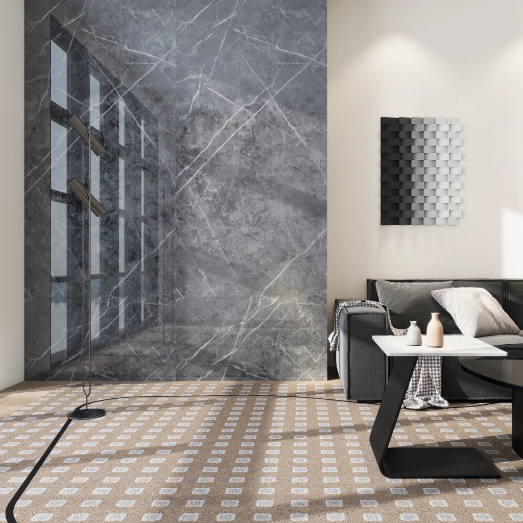 Set Bladel di 16 Pannelli Decorativi in PVC per Parete - Effetto Marmo Grey Diamond [neu.haus]