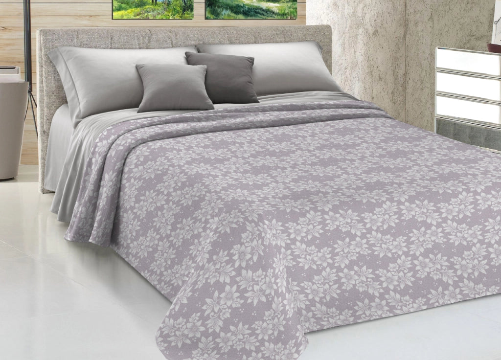 Copriletto Piquet Primavera Estate 100% Cotone Sofia Disegno Olivia - Matrimoniale - Beige