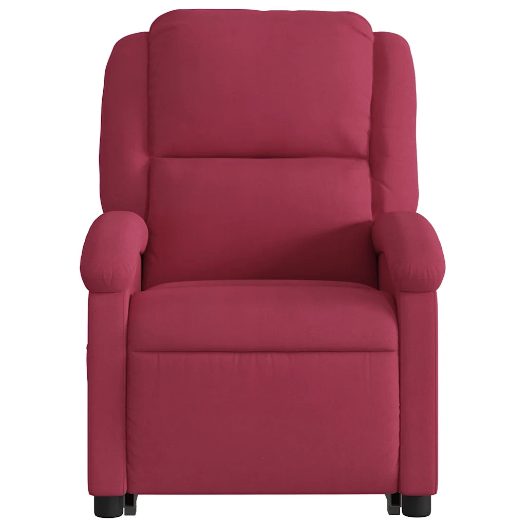 vidaXL Poltrona Alzapersona Reclinabile Elettrica Rosso Vino Velluto