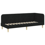 Letto singolo | Letto per adulti | Cornice del letto ad angolo Nero 80 x 200 cm Tessuto