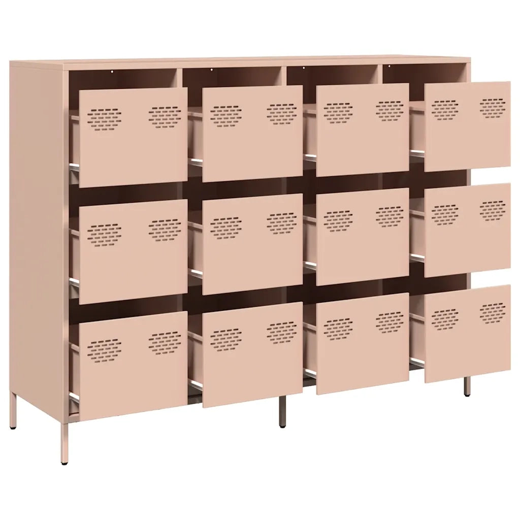 Credenza Rosa 135x39x103,5 cm in Acciaio Laminato a Freddo 3307174