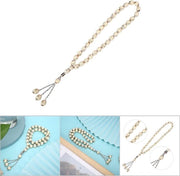 Gebedskralen Unisex Tesbih Allah Rosari Islamitici Afdrukteken Gravati Gebedskralen Armband per Aanbidding Levert Opknoping Decorazioni (Beige)