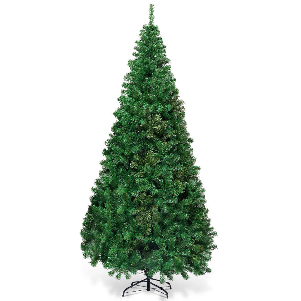 Albero di Natale 210cm con aghi in PVC di alta qualit¨¤ base di metallo, Abete artificiale per casa ufficio negozi hotel-Alberi di Natale