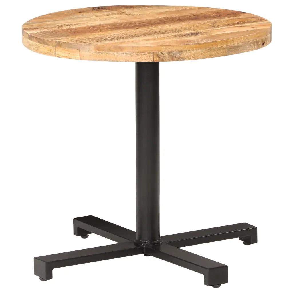 Tavolino da Bistrot Rotondo Ø80x75 cm in Legno di Mango Grezzo 320269