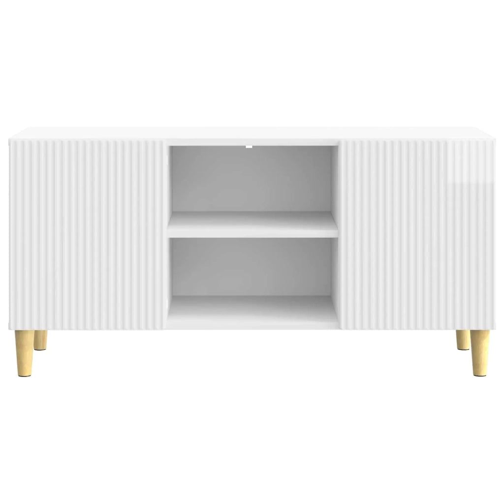 Mobile TV Bianco Lucido 102 x 34,5 x 50 cm Legno ingegnerizzato 894699