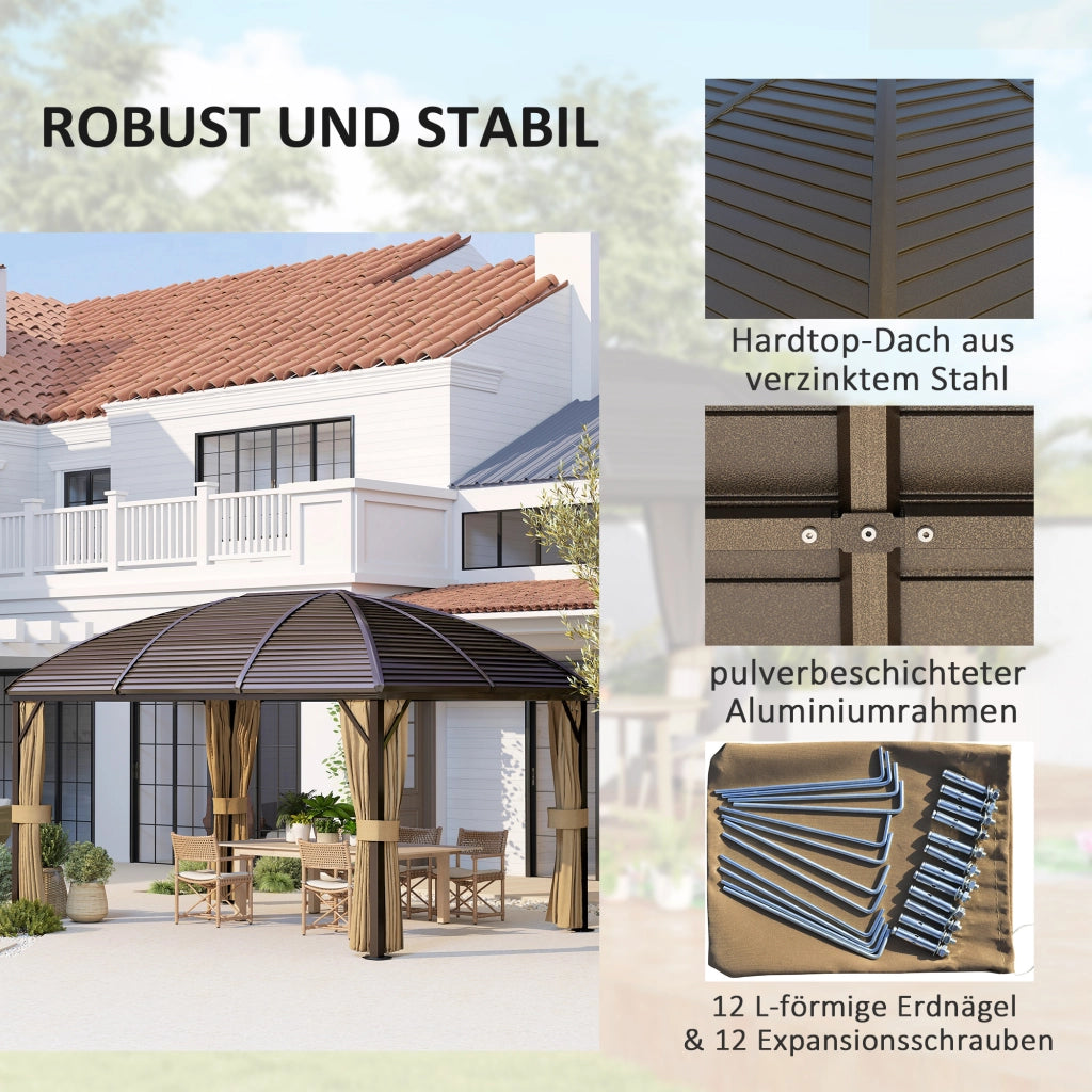 Gazebo da giardino ¨C zephmum ¨C marrone 400x300x280 cm