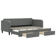 Divano letto | Sof¨¤ letto | Letto singolo Estraibile Cassetti Grigio Scuro 80x200cm Tessuto