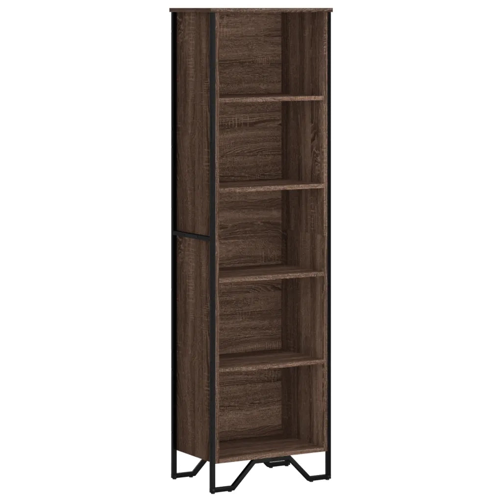 Libreria-Scaffale per Libri-Mobile di Stoccaggio Rovere Marrone 50x31x169 cm in Legno Multistrato