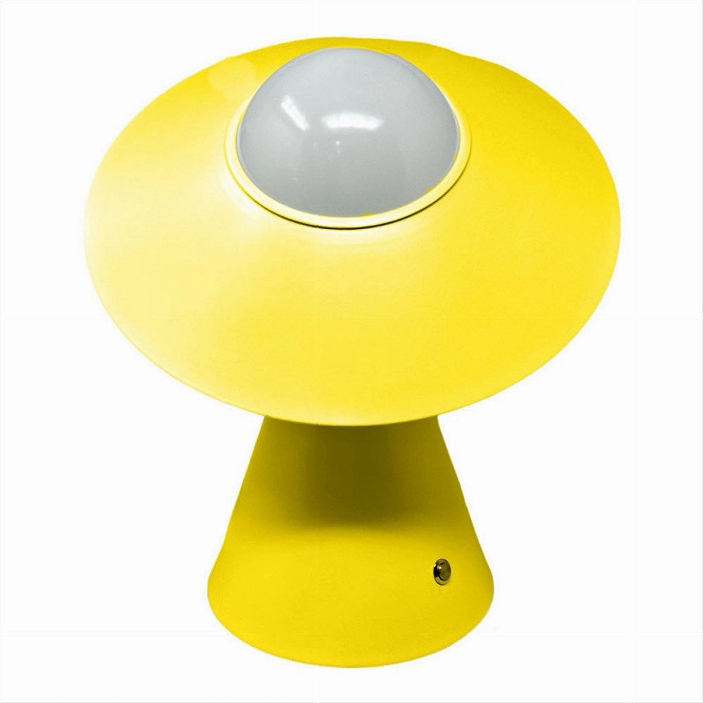 Trade Shop - Lampada Da Tavolo Decorativa Con Paralume A Cappello Orientabile Lume E27 D13 - Giallo