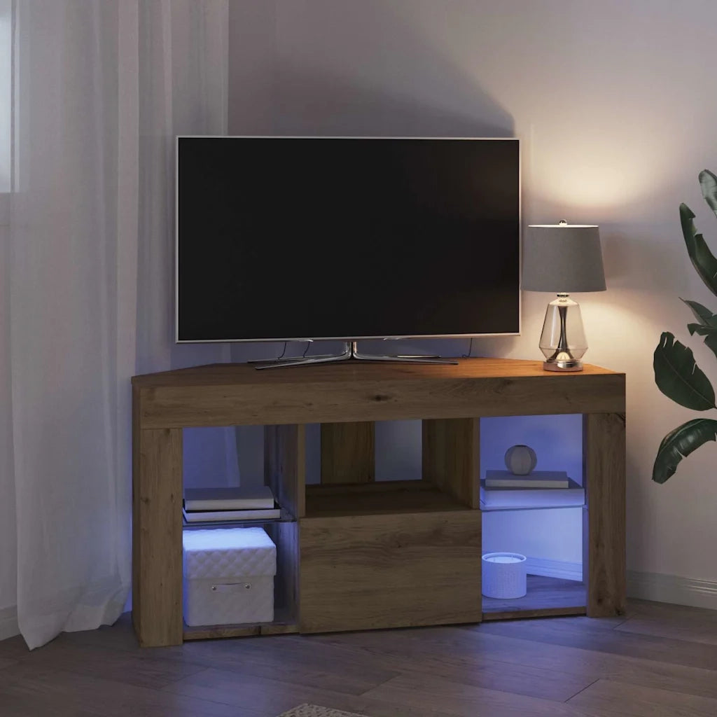 Mobile TV LED Angolare Rovere artigianale 100 x 40 x 50 cm 889804