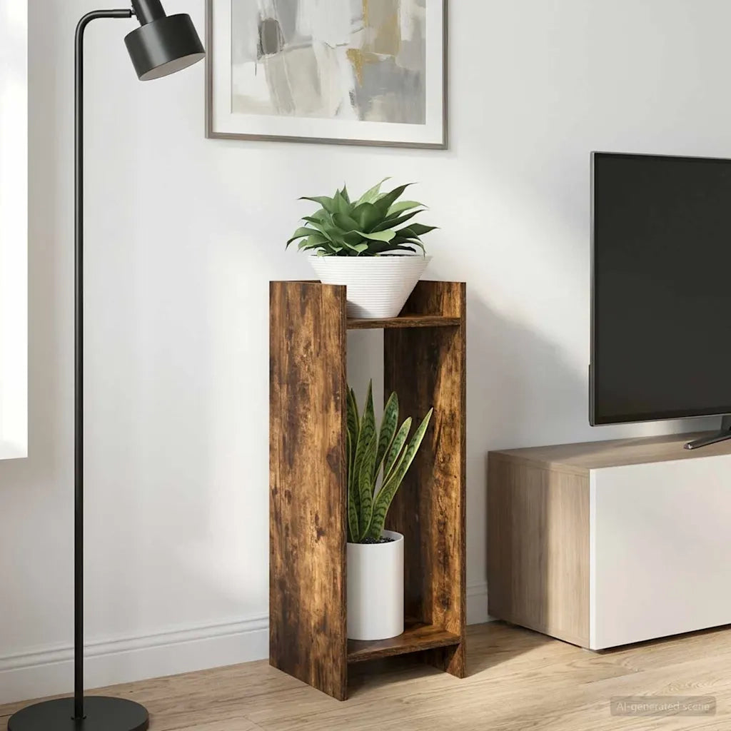 Supporto per piante 2 pcs Quercia Affumicata 30 x 30 x 80 cm