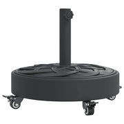 Base rotonda per ombrellone con ruote bloccabili dimensioni 45 x 41 cm stabile vernice PE nera opaca 02_0056649