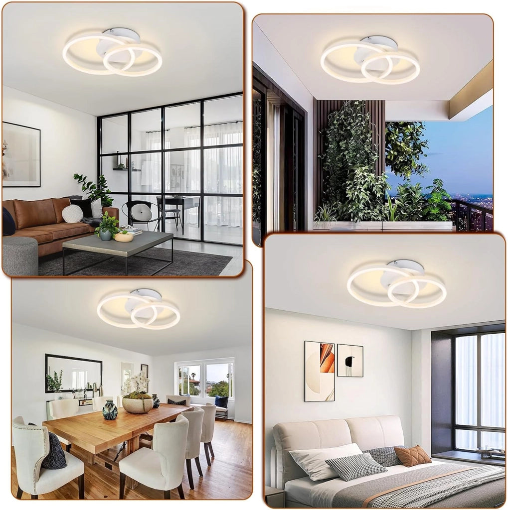 ZMH Lampada da soffitto plafoniera LED rotonda moderna 24W 3000K per soggiorno corridoio