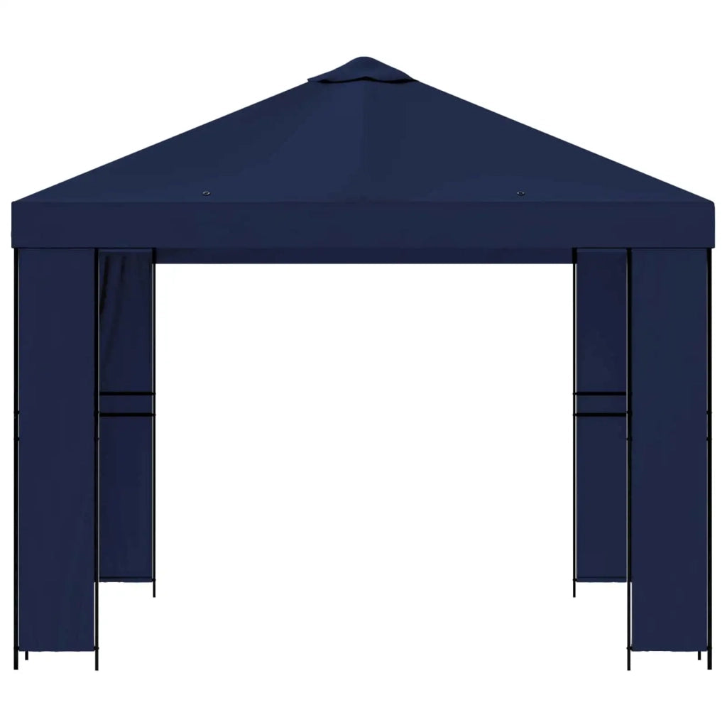 Gazebo 3 x 3 m Blu Poliestere e Acciaio 190 gsm