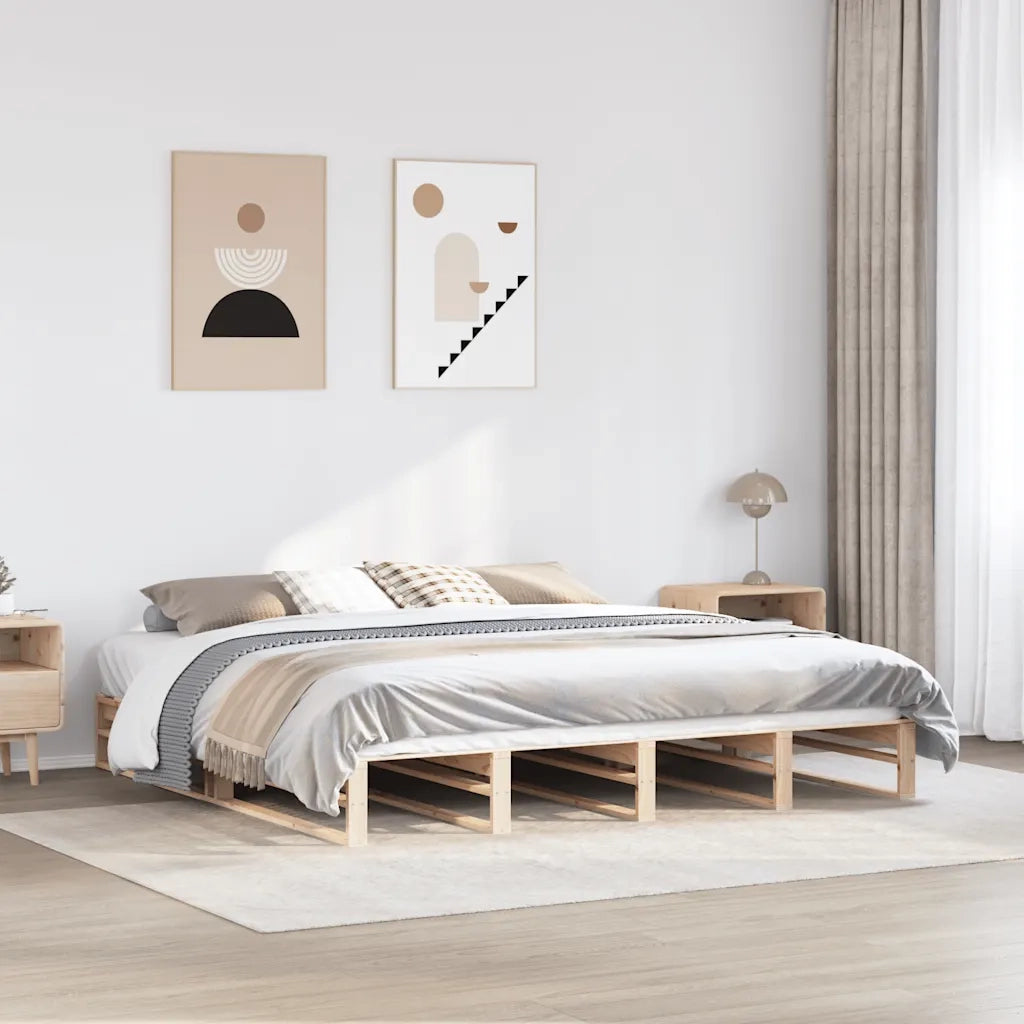 Letto senza Materasso 200x200 cm in Legno Massello di Pino 3302321