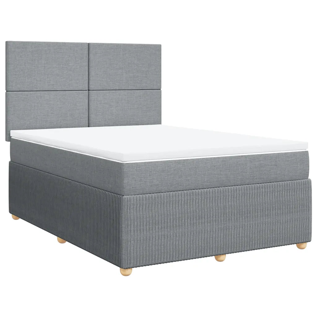 Giroletto a Molle con Materasso Grigio Chiaro 140x200cm Tessuto