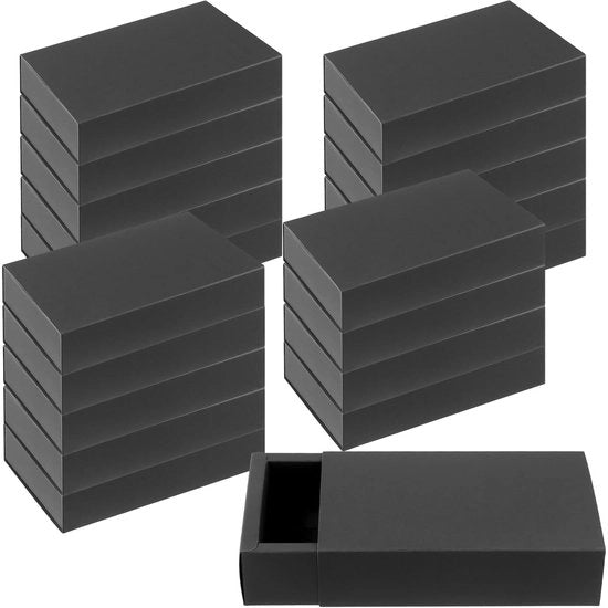 Scatole di regalo in cartone nero - Pacco di regalo da 20 pezzi - Ideale per festa e matrimonio - Imballaggio di cartone per doni