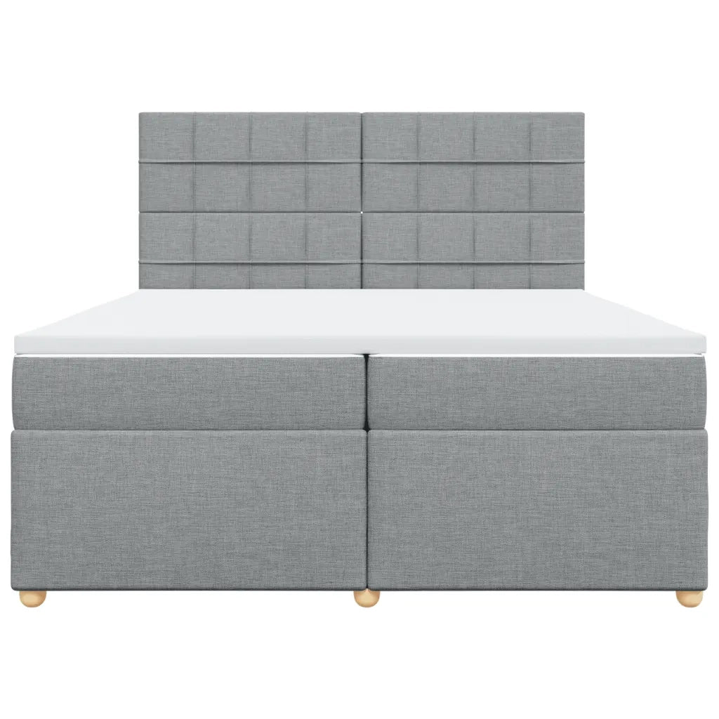 Giroletto a Molle con Materasso Grigio Chiaro 200x200cm Tessuto 3291387