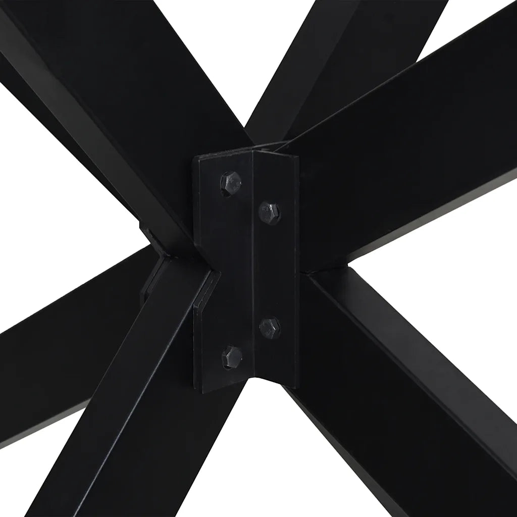 vidaXL Gamba per Tavolo da Pranzo a Forma di Ragno Nero 85x85x(72-73) cm Acciaio