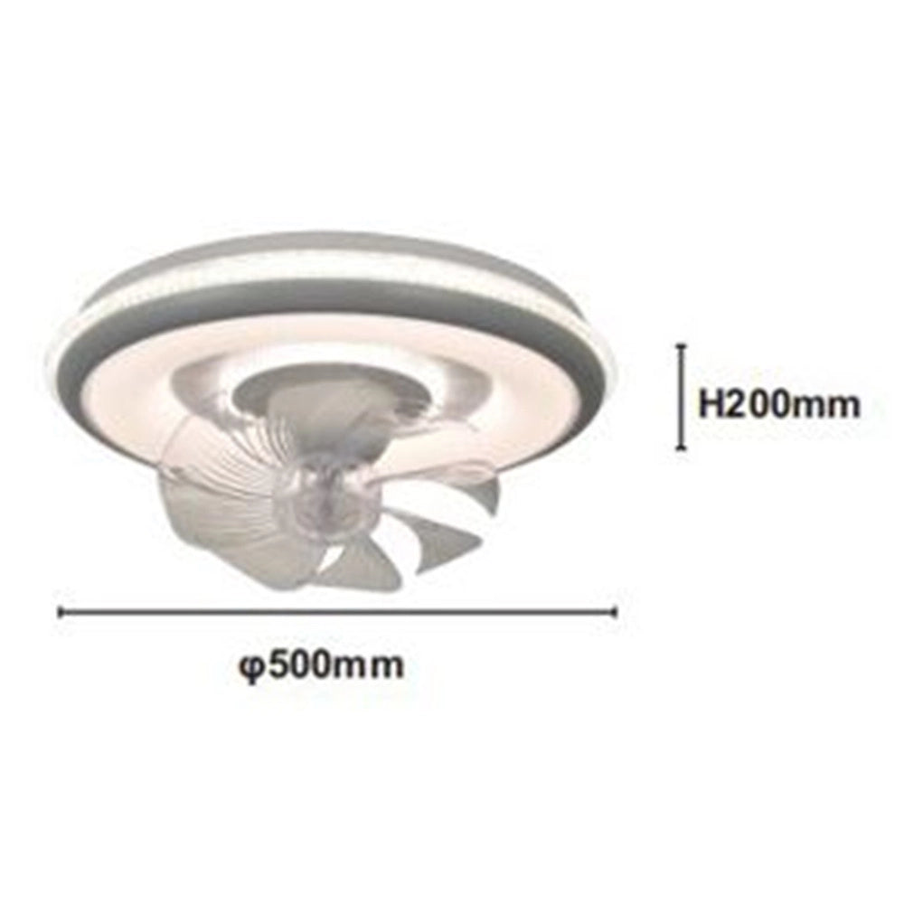 Trade Shop - Plafoniera A Ventola Luce 3200k-6500k Lampada Tonda Da Soffitto Ventilatore 33214 -