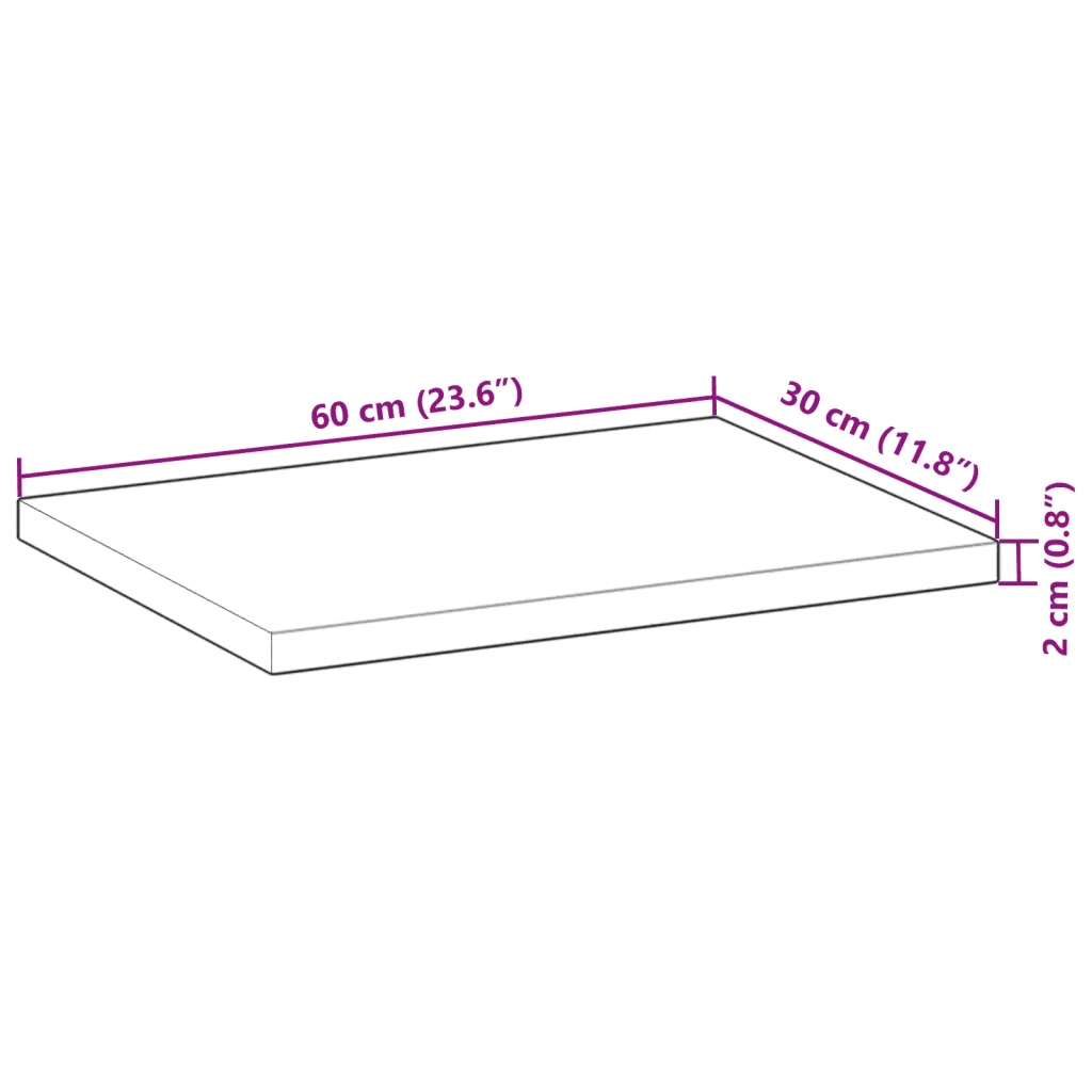 vidaXL Ripiano a Parete 60x30x2 cm Legno Massello Acacia Rifinito Olio