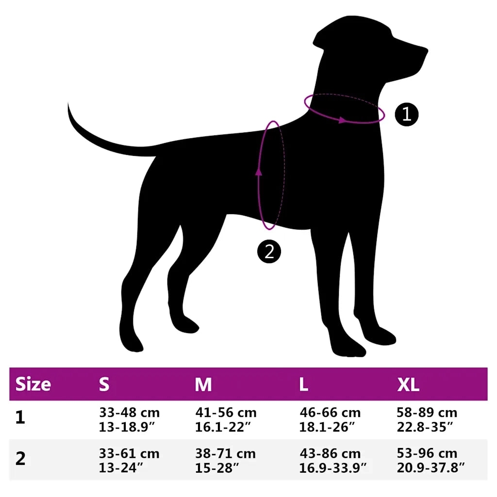 Pettorina per Cani con Strisce Riflettenti Regolabile Nera M