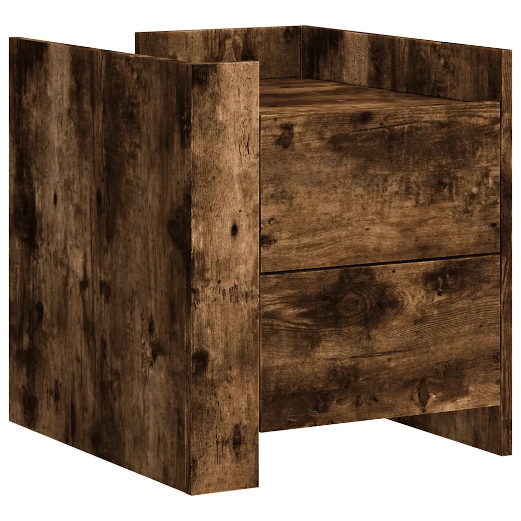 Comodino-Tavolino da notte Rovere Fumo 45x50x50 cm in Truciolato 855190