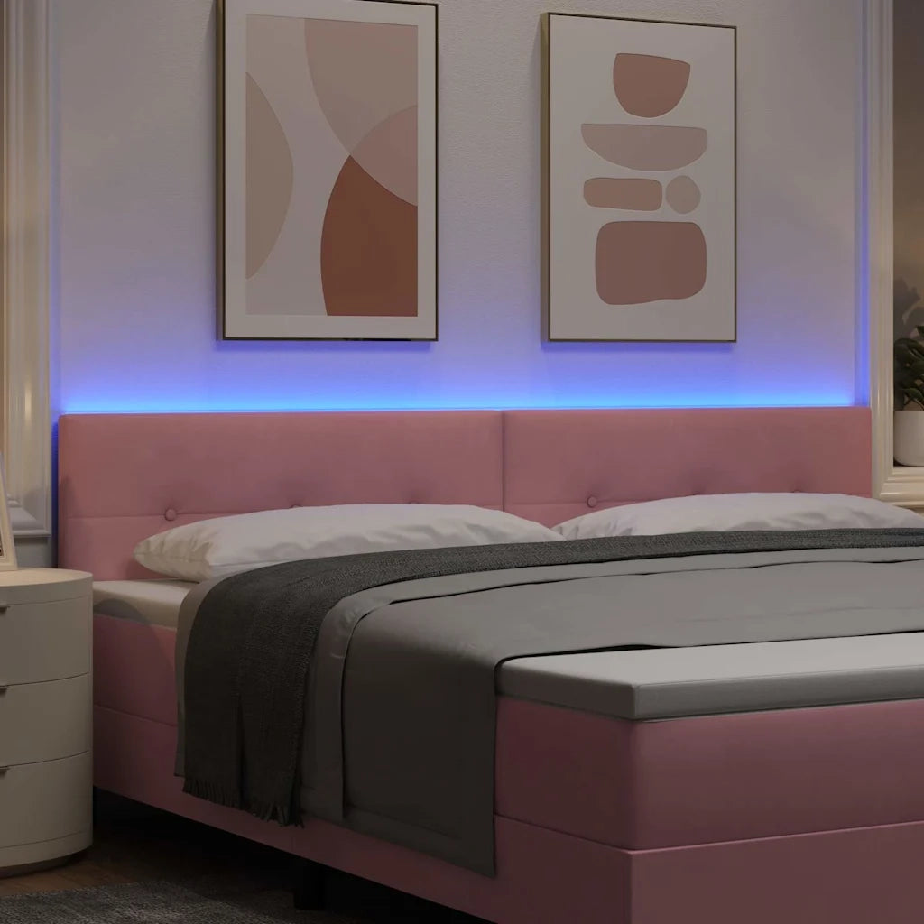Testiera LED con strisce LED Rosa 200 cm Velluto 3338173