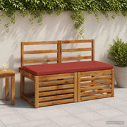 Cuscini per Panchina a 2 Pezzi SOEST 2 pz 100% Poliestere Rosso 949329