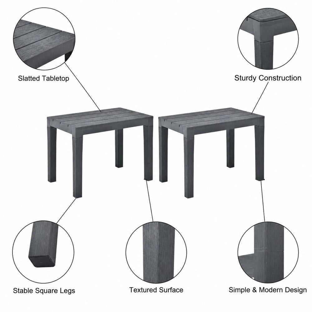 Garden Benches, 2 Pieces, Anthracite Plastic