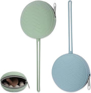 Box per pennelli da pittura 2 pezzi - Contenitore per pennelli BPA-free - Pennelli da pittura in stoffa - Borsa da pennelli per la spazzolatura - Blu-verde .