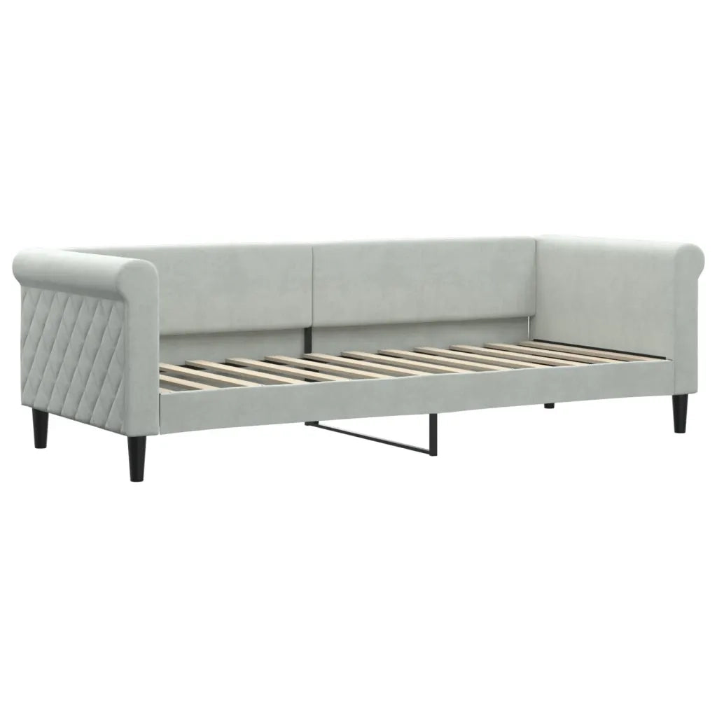 Divano Letto con Letto Estraibile Grigio Chiaro 80x200 Velluto 3197764