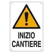 CARTELLO 'INZIO CANTIERE' cm 60 x 40- 10 pezzi  - EUROSIGNALS
