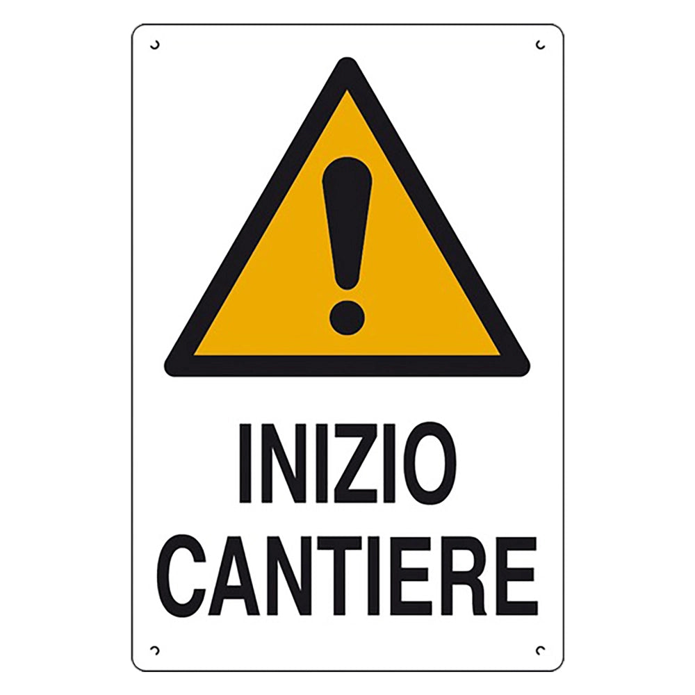 CARTELLO 'INZIO CANTIERE' cm 60 x 40- 10 pezzi  - EUROSIGNALS