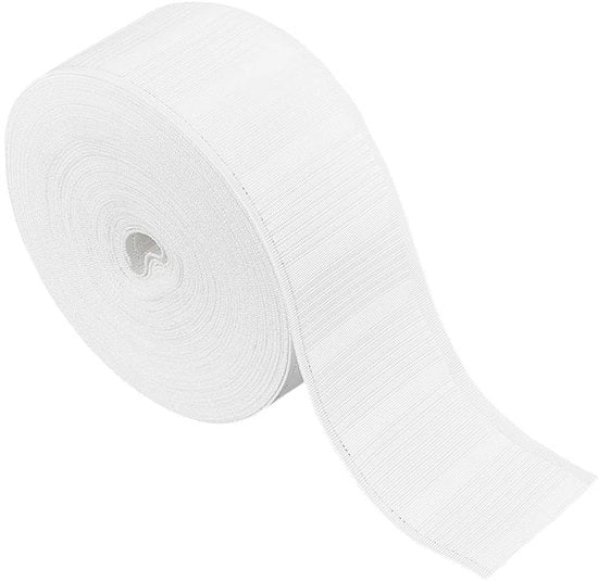 Tessuto a corda 20 m - Banda di tenda bianca - Accessorio per tende - Decorazione DIY - 70 mm Larghezza - Soluzione utile per la casa