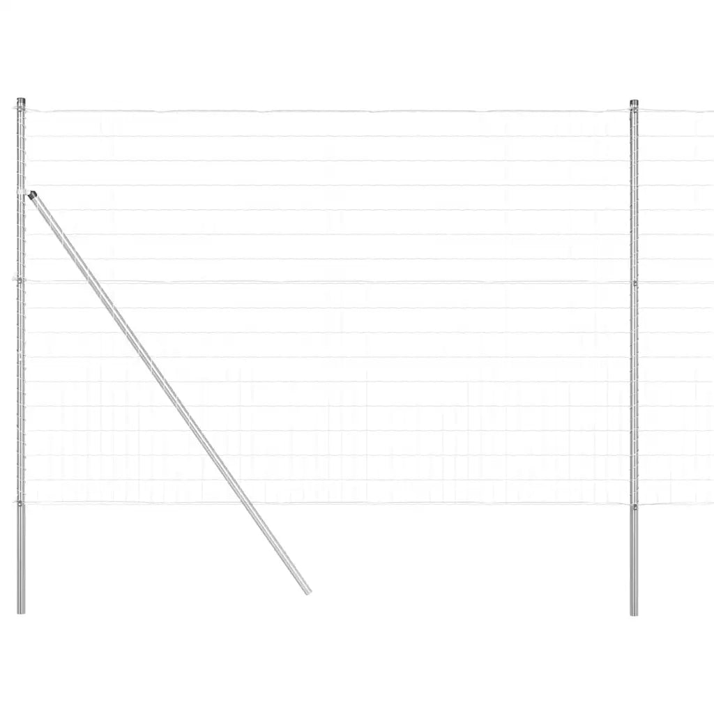Recinzione con Posto Argento 1,5 x 10 m Acciaio e PVC
