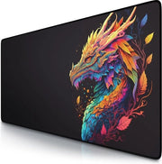 Panno da gaming XXL, nero, 900 x 400 mm, panno da gaming XXL, grande formato, migliora precisione e velocità, Disegno Dragon