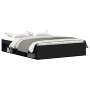 Letto matrimoniale | Letto per adulti | Giroletto senza Materasso Rovere Nero 160x200 cm Truciolato